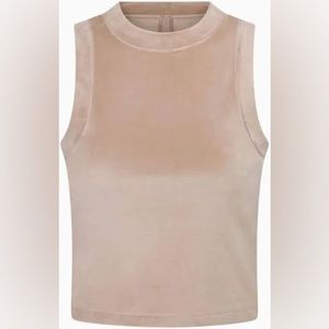SKIMS Medium Velour Crew Neck Tank in Honey
